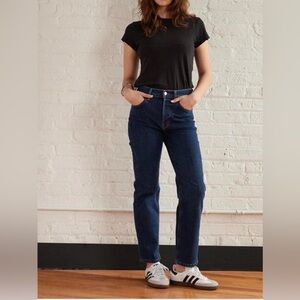 Etica Dark Blue High Rise Women's Jeans Button Fly Dark Wash 26 NWT